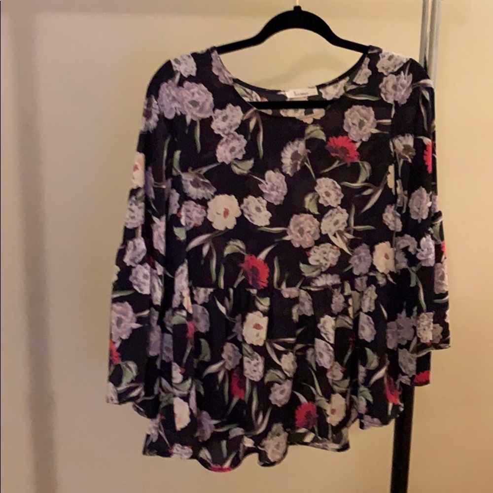 Navy Floral Tunic